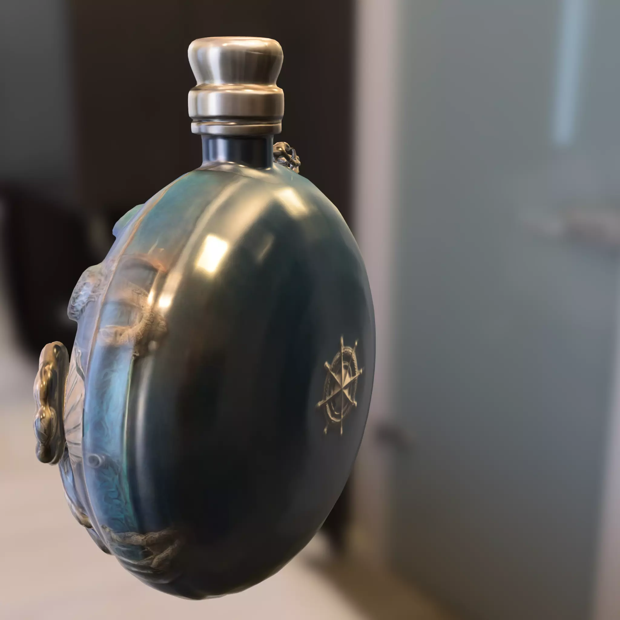 Oceanic Relic Bottle Low-poly 3D model_3