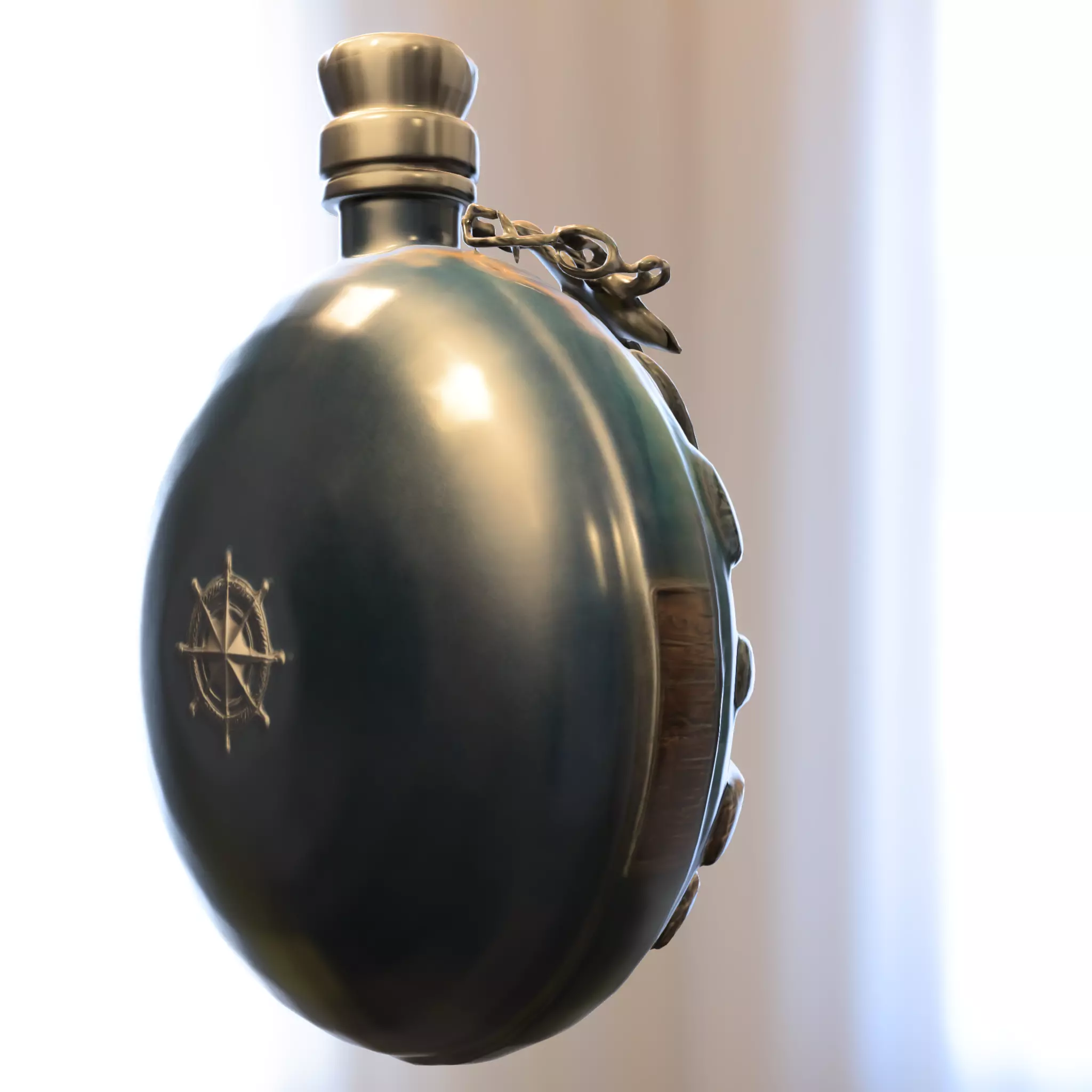 Oceanic Relic Bottle Low-poly 3D model_5