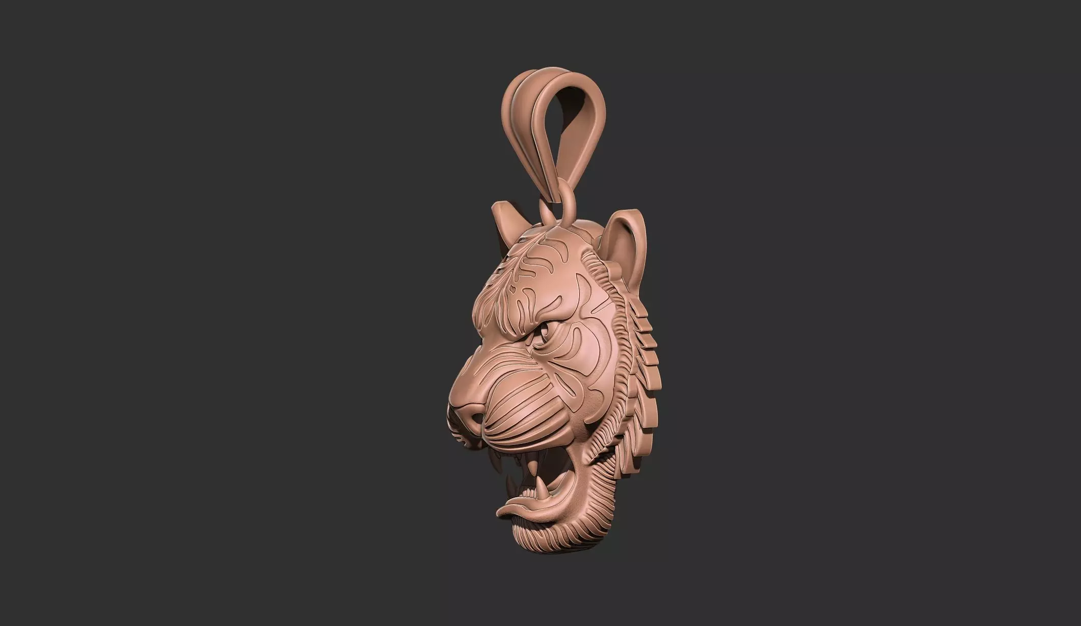 Tiger Pendant 3D print model_3
