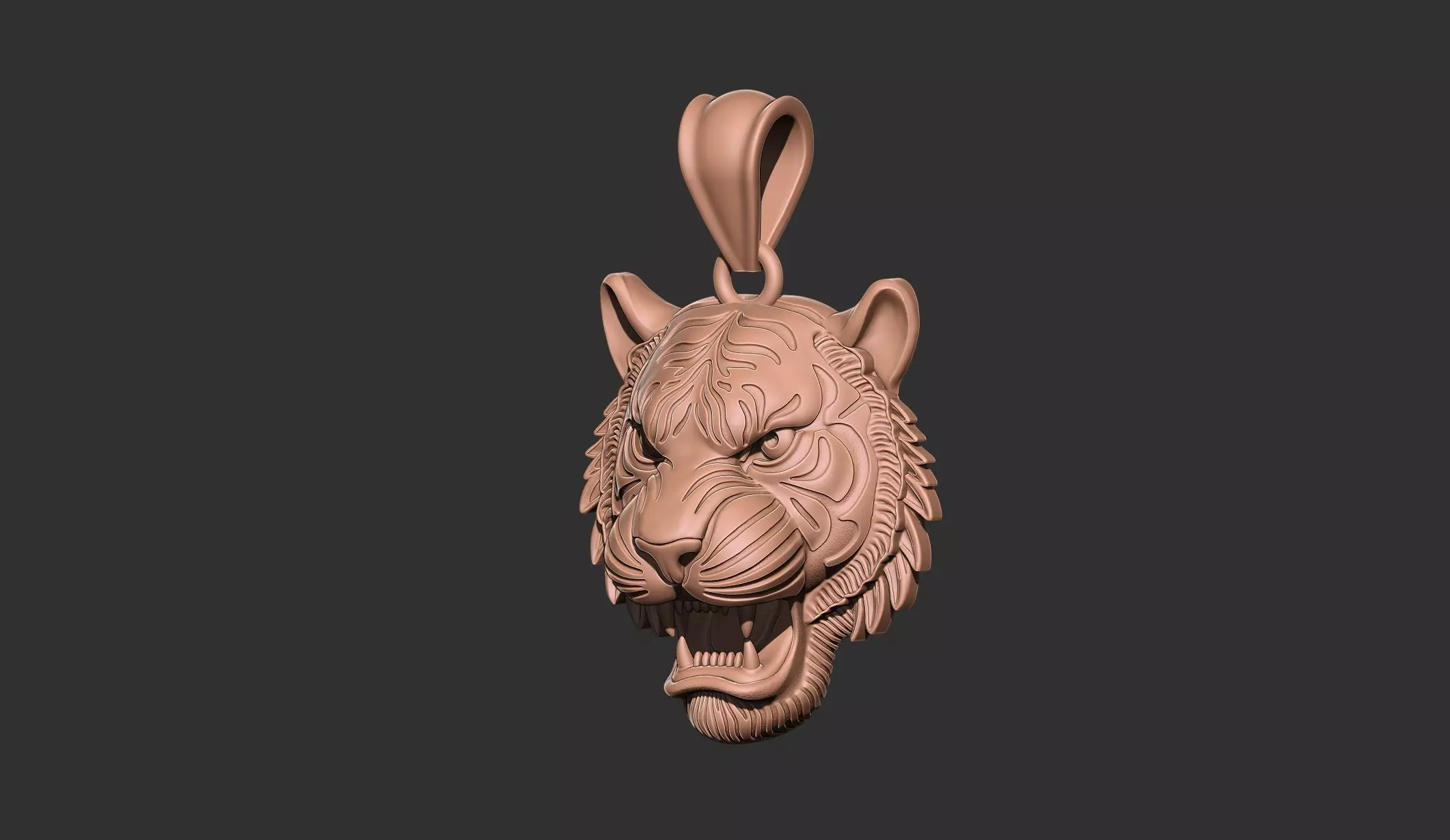 Tiger Pendant 3D print model_2