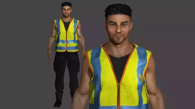 Mateo - AAA 3D Realistic Character - Mexican Construction Worker Low-poly 3D model