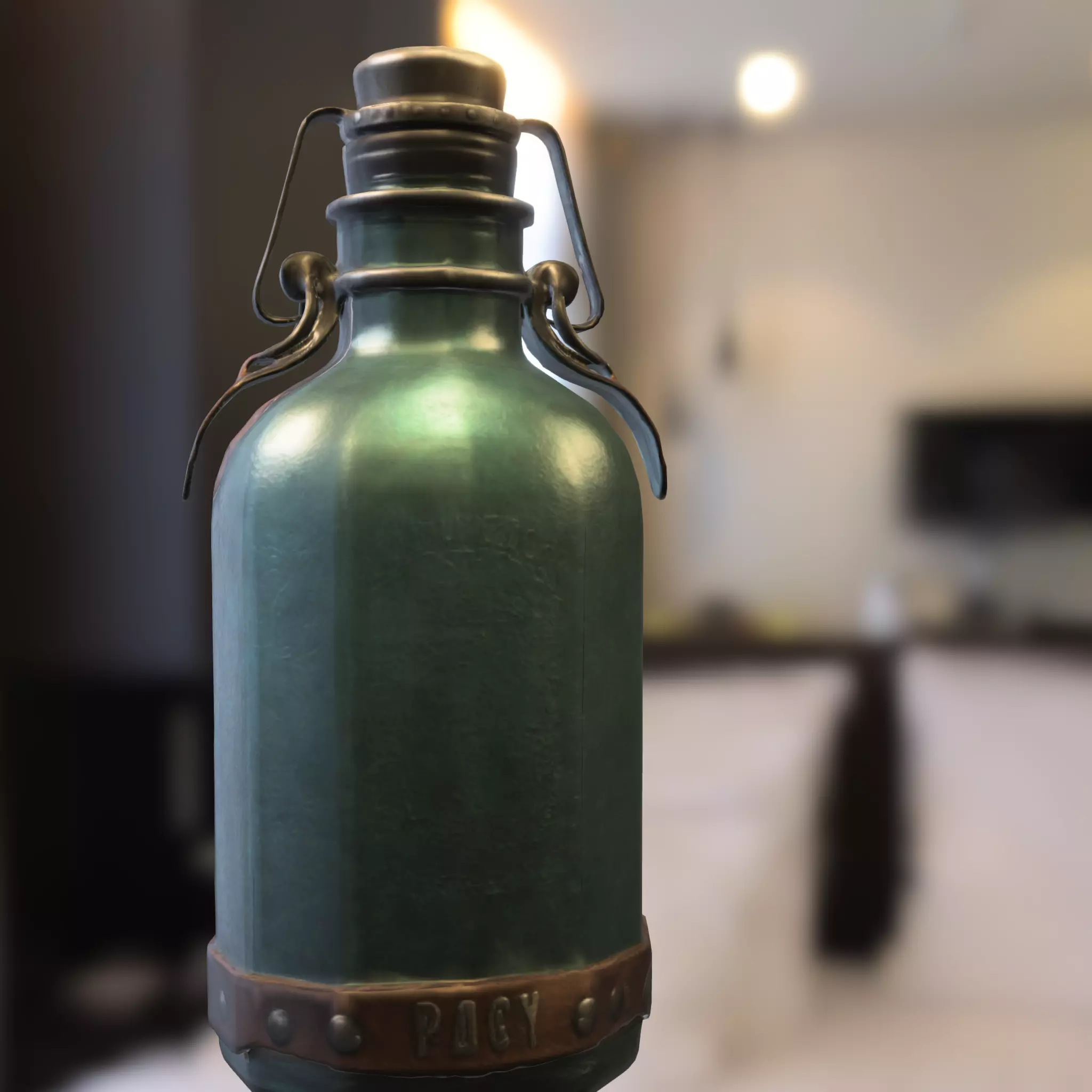 Steampunk Potion Bottle Low-poly 3D model_1