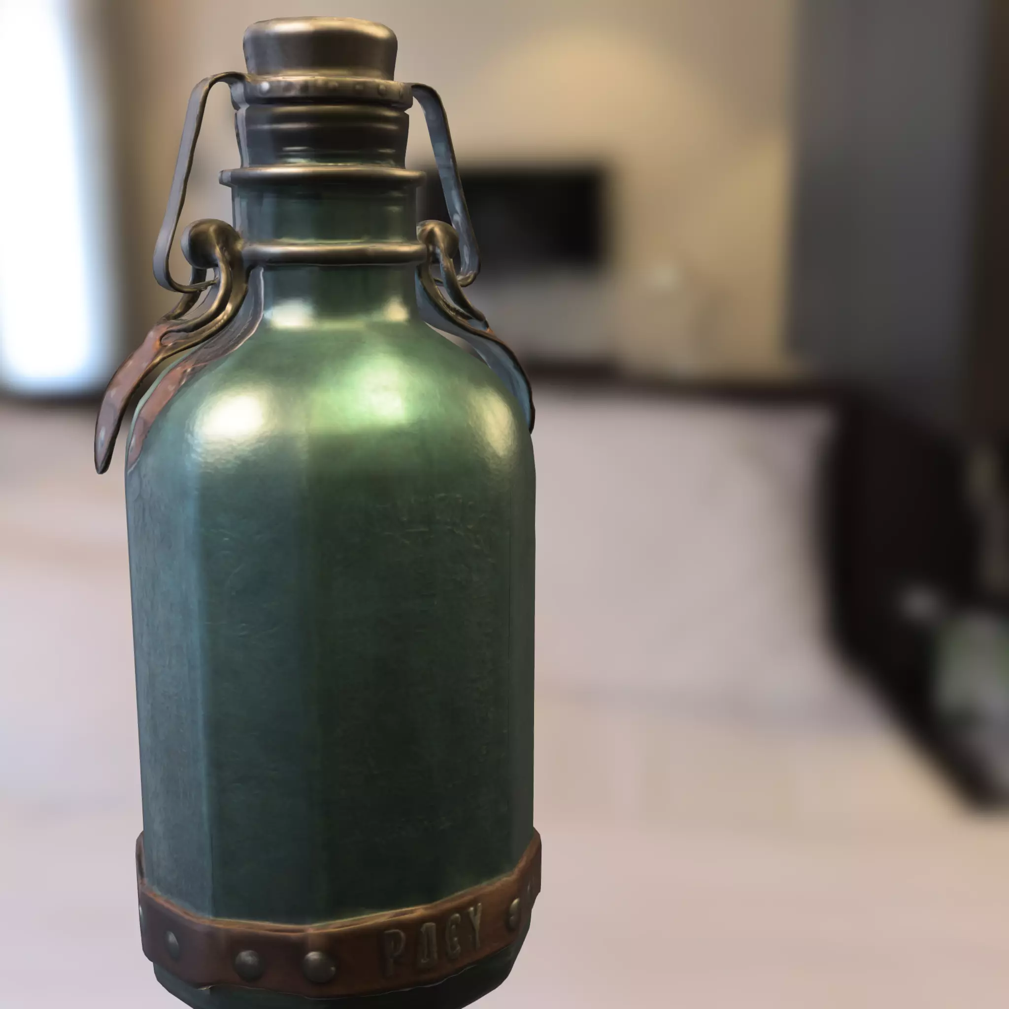 Steampunk Potion Bottle Low-poly 3D model_2