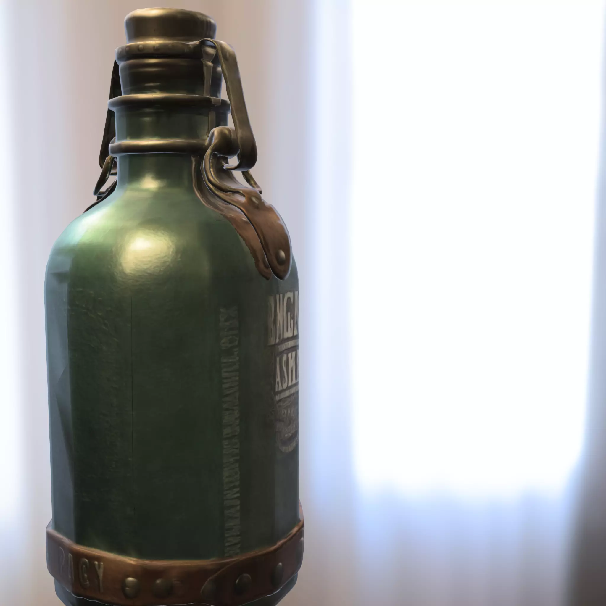 Steampunk Potion Bottle Low-poly 3D model_4