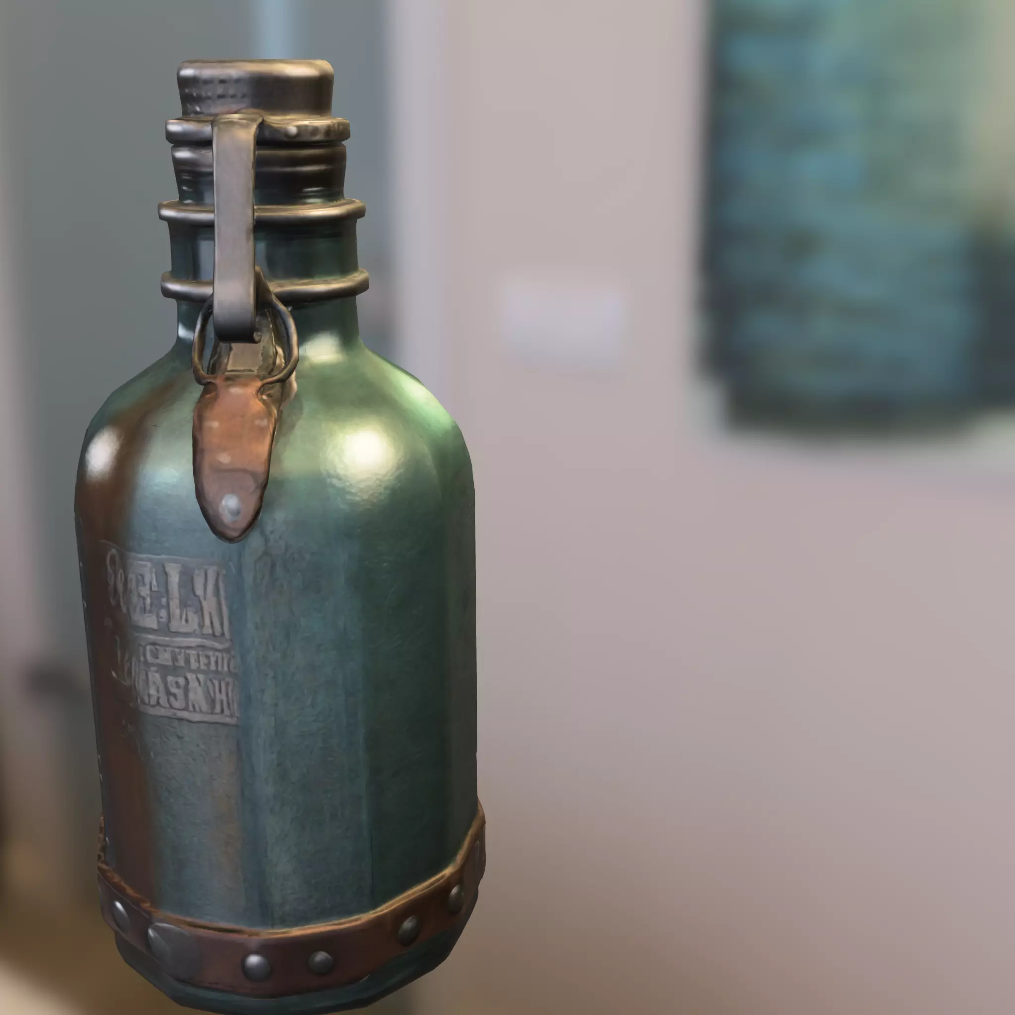 Steampunk Potion Bottle Low-poly 3D model_5