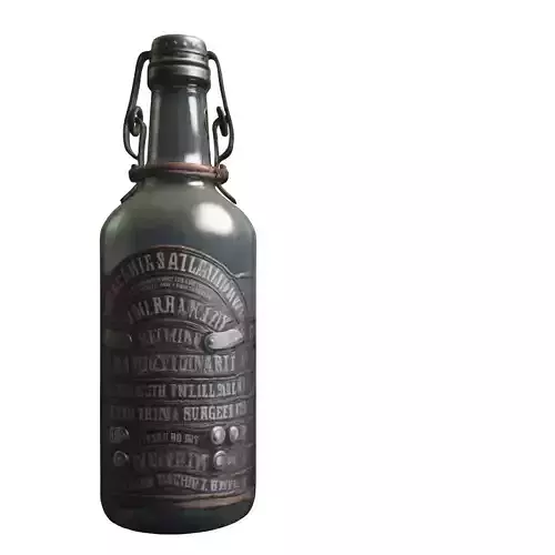 Steampunk Glass Bottle  Low-poly 3D model