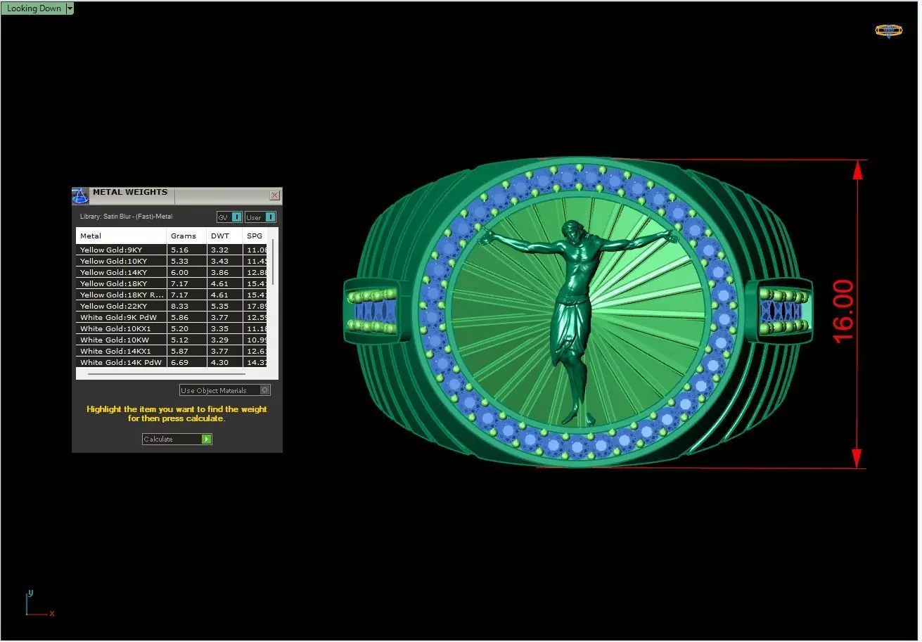 Gents Ring and Jesus Figure 3D print model_4