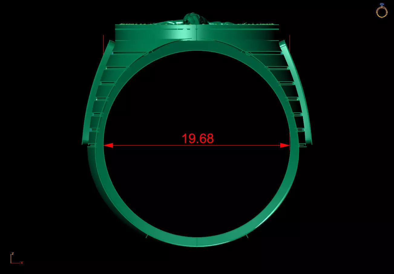 Gents Ring and Jesus Figure 3D print model_5