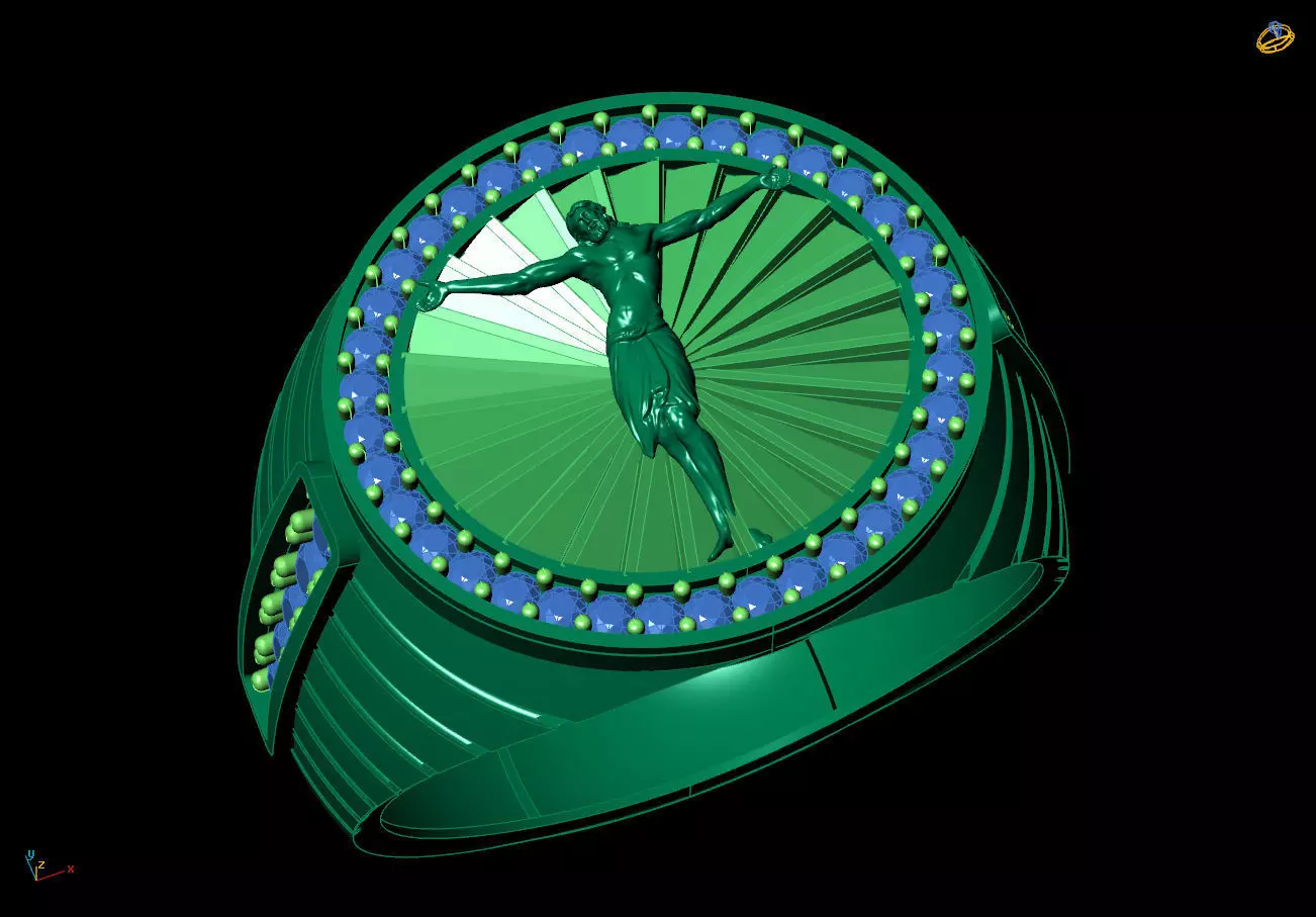 Gents Ring and Jesus Figure 3D print model_3