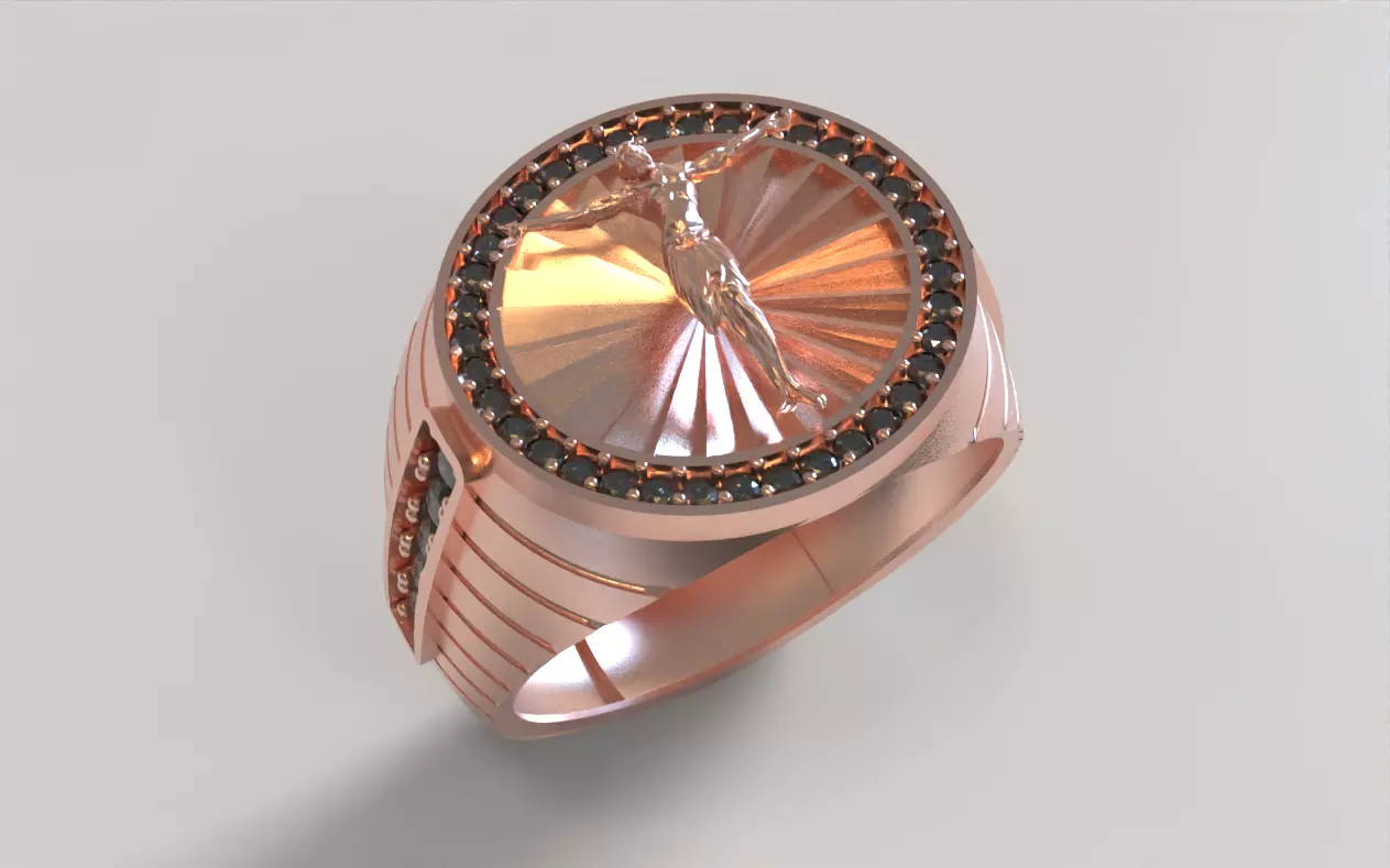 Gents Ring and Jesus Figure 3D print model_1