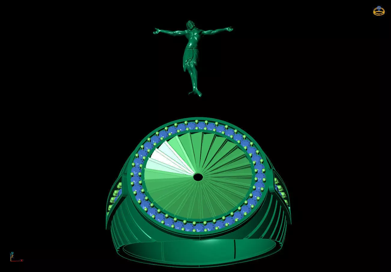 Gents Ring and Jesus Figure 3D print model_6