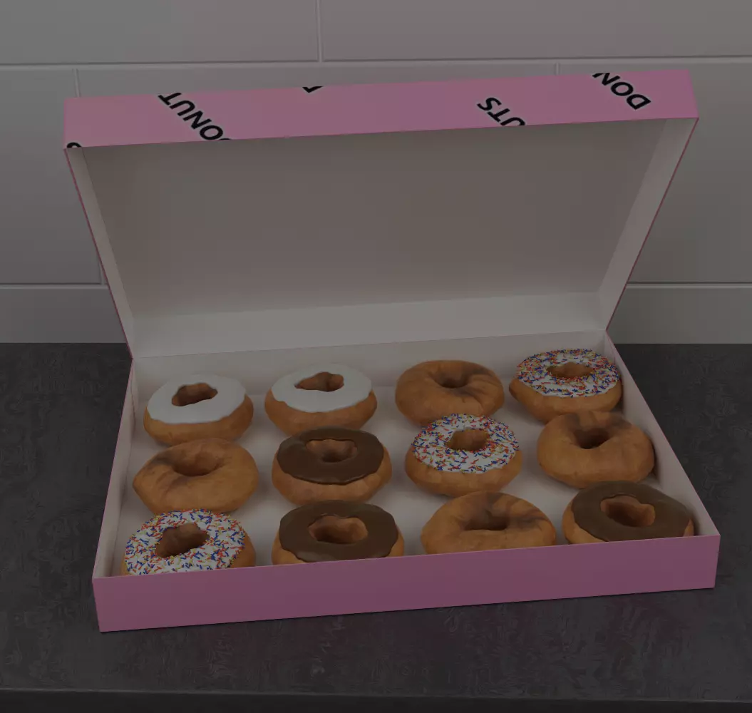 Dozen Donuts 3D model_0
