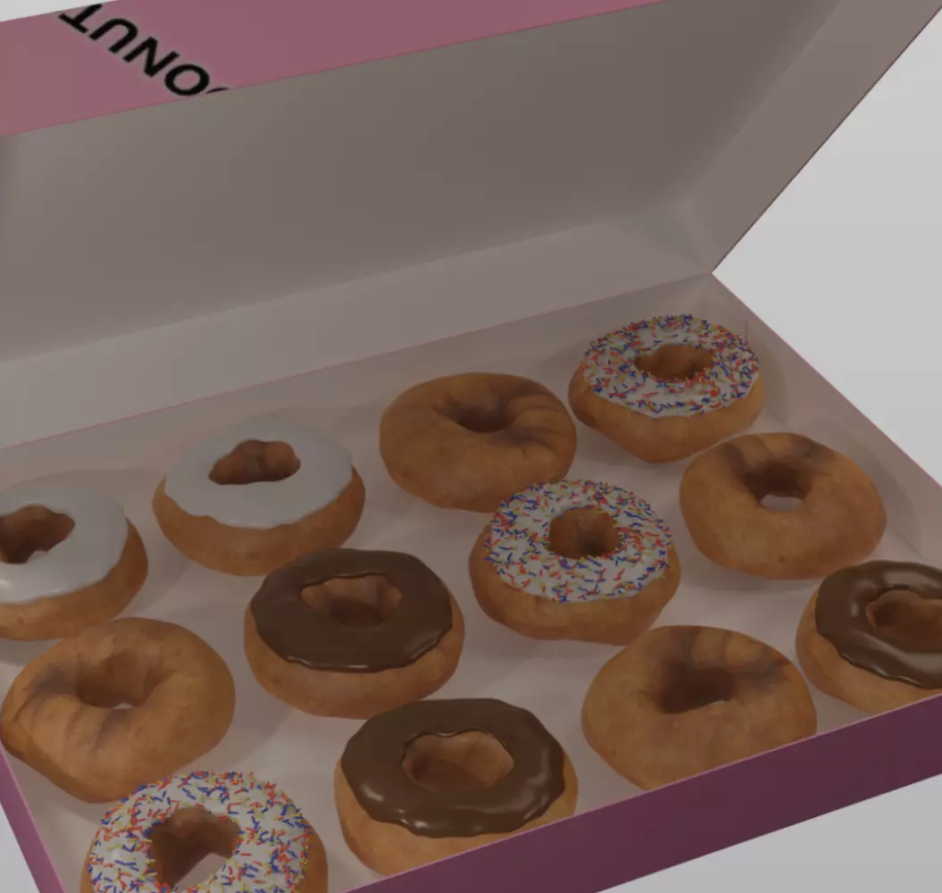 Dozen Donuts 3D model_6
