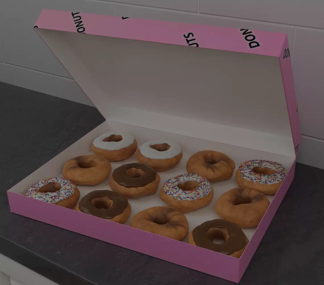 Dozen Donuts 3D model_2