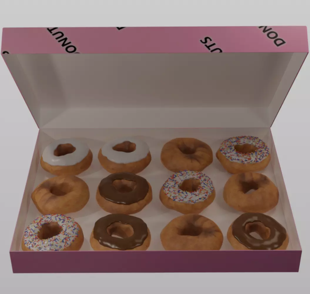 Dozen Donuts 3D model_5