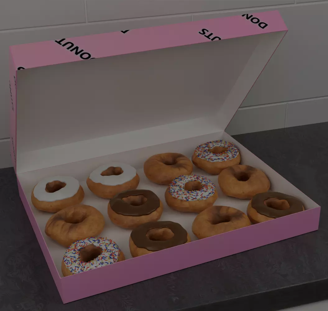 Dozen Donuts 3D model_1