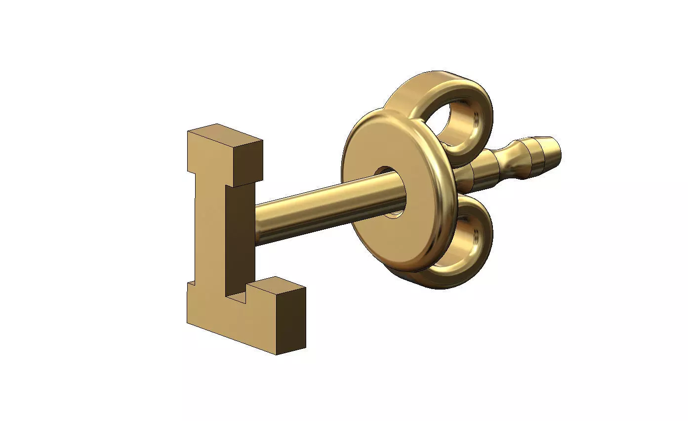 L letter varsity font stud earring 3D print model