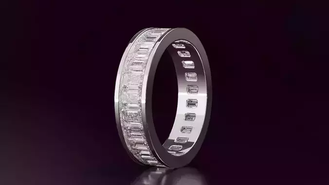 Channel Set Emerald Eternity Ring 3725CT EU54 3D print model