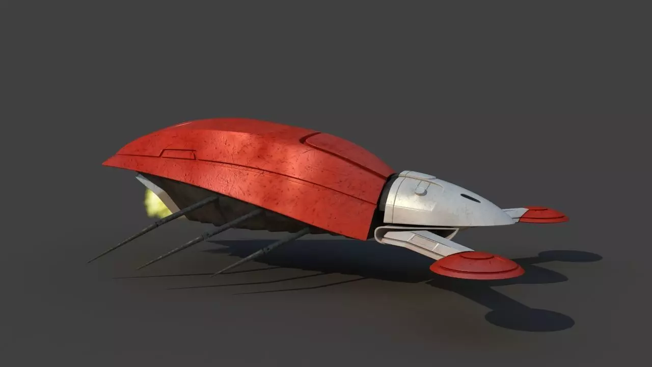 Futuristic Jet Vehicle 3D model_1