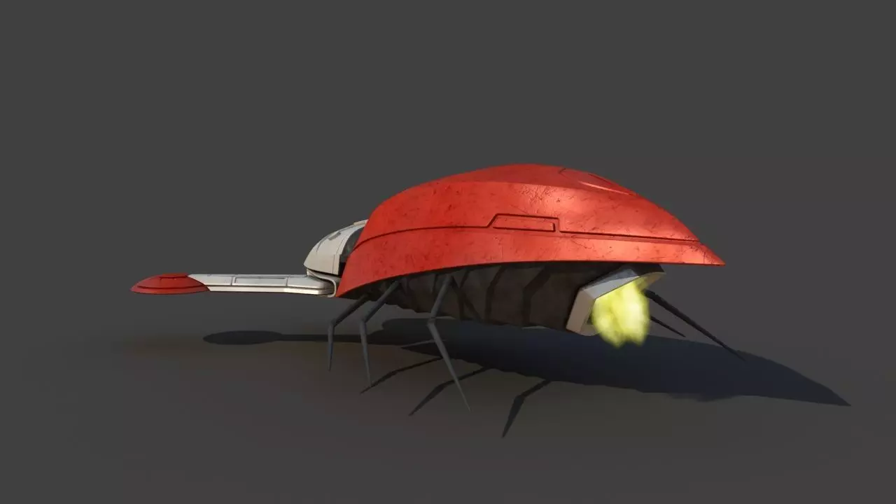 Futuristic Jet Vehicle 3D model_6