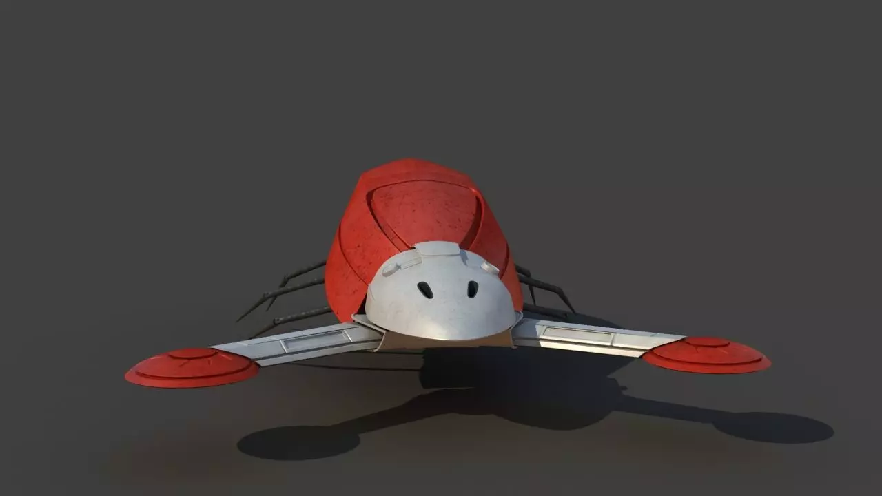 Futuristic Jet Vehicle 3D model_11