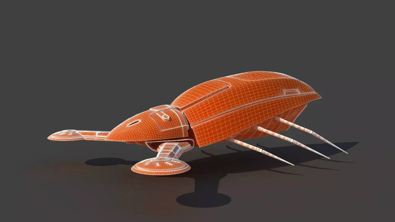 Futuristic Jet Vehicle 3D model_42