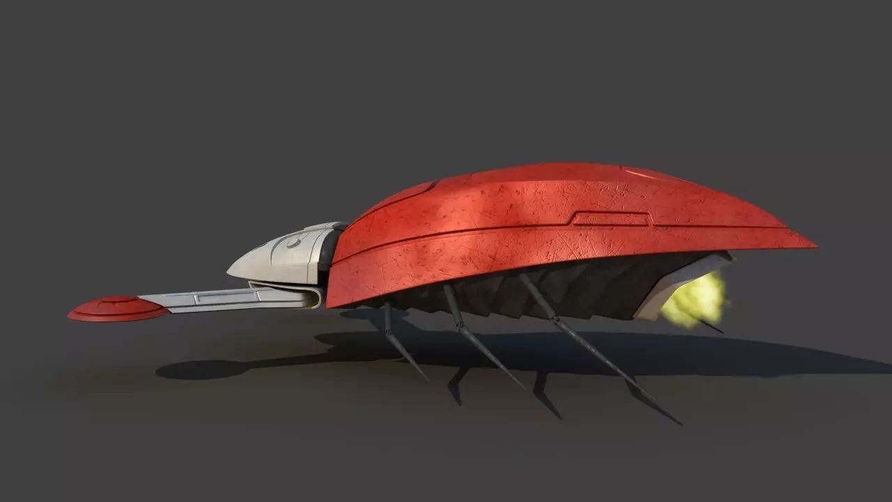 Futuristic Jet Vehicle 3D model_7