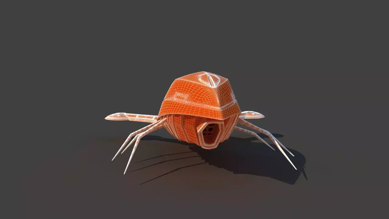 Futuristic Jet Vehicle 3D model_38