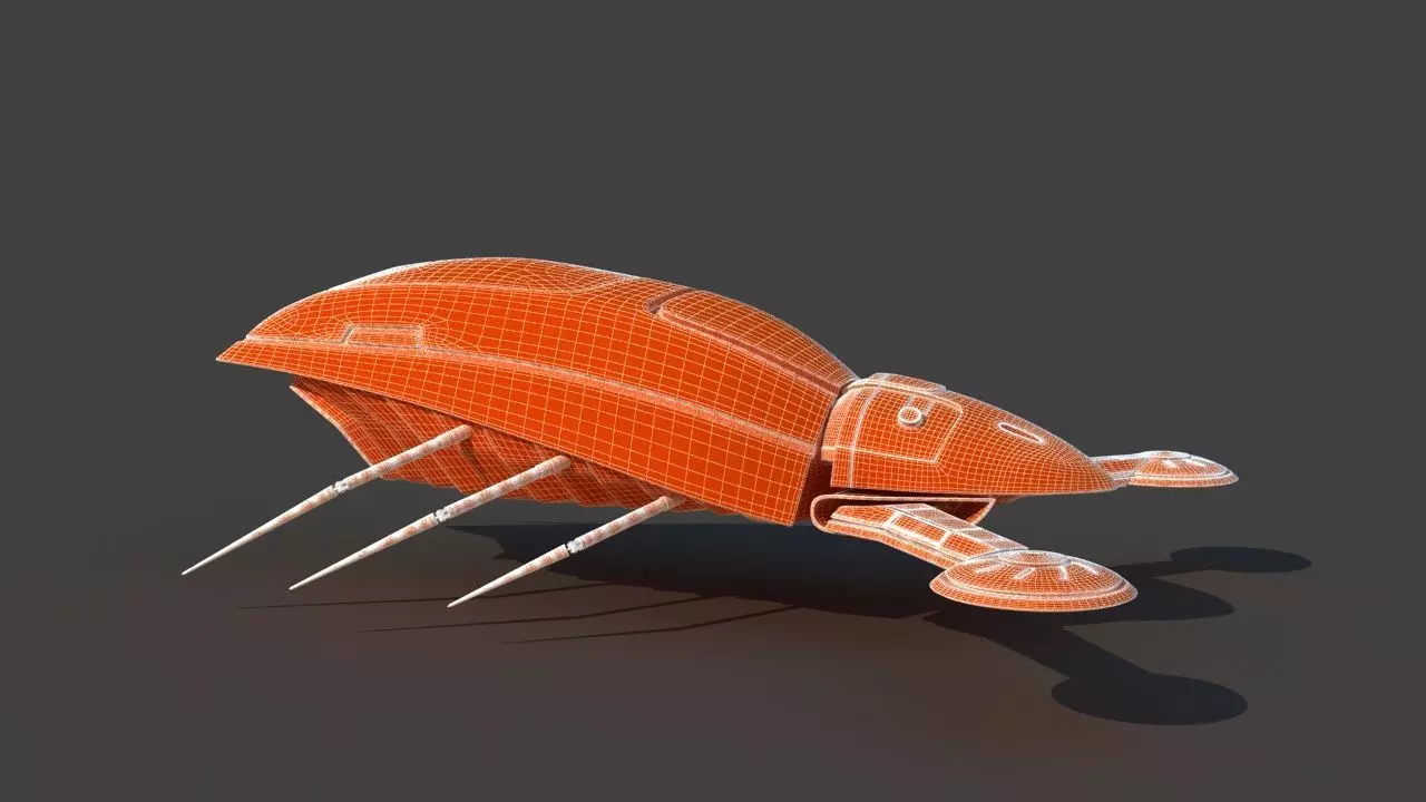 Futuristic Jet Vehicle 3D model_34