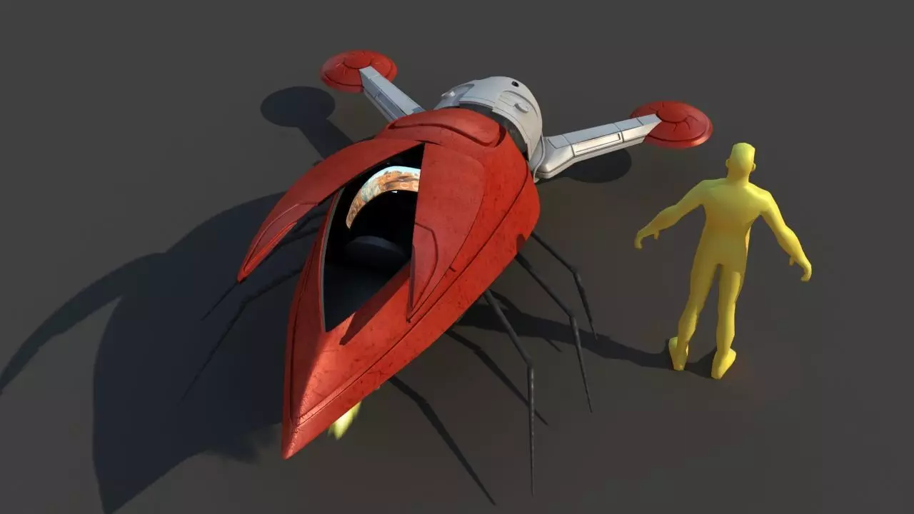 Futuristic Jet Vehicle 3D model_20