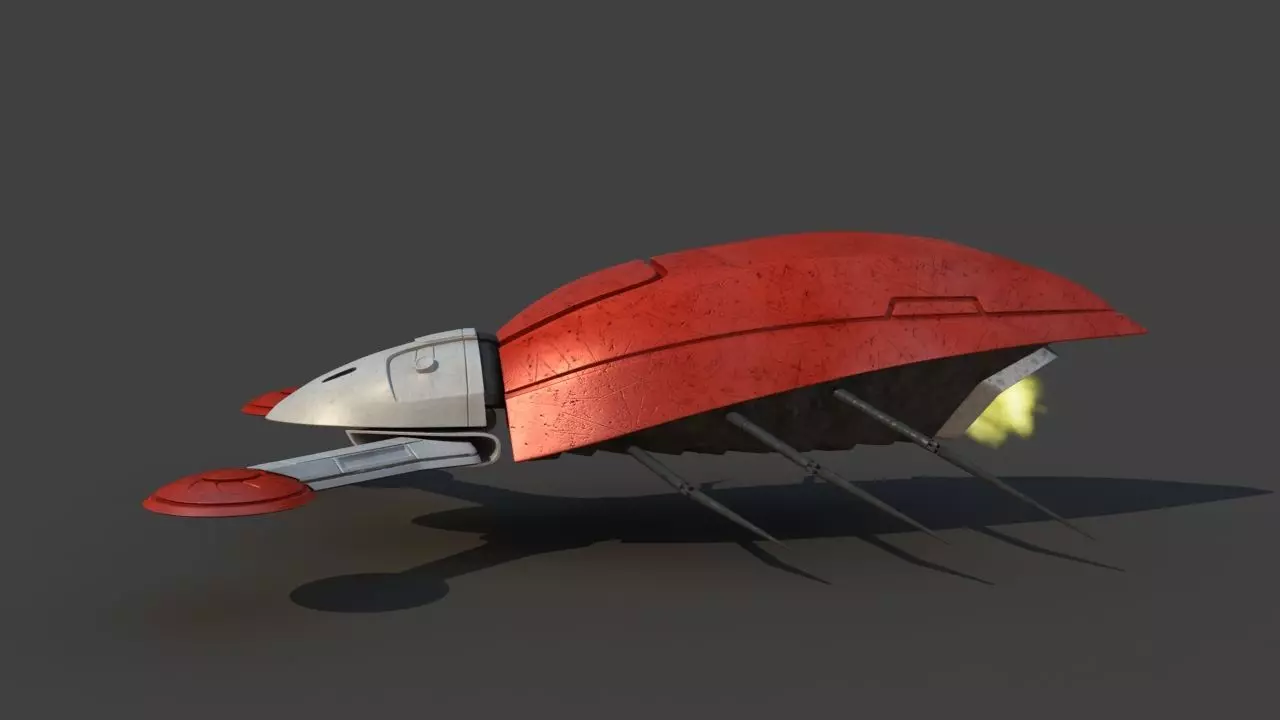 Futuristic Jet Vehicle 3D model_8