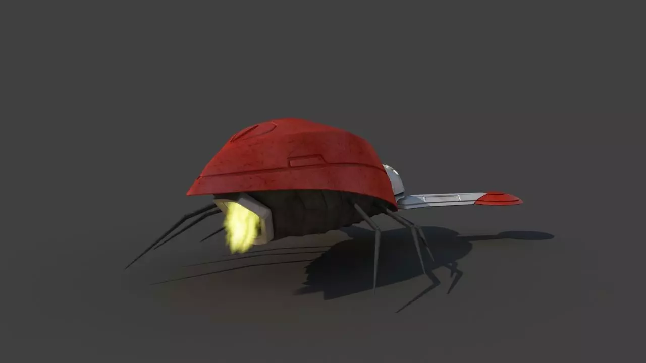 Futuristic Jet Vehicle 3D model_4