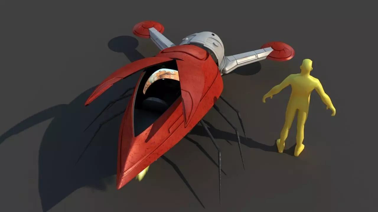 Futuristic Jet Vehicle 3D model_21