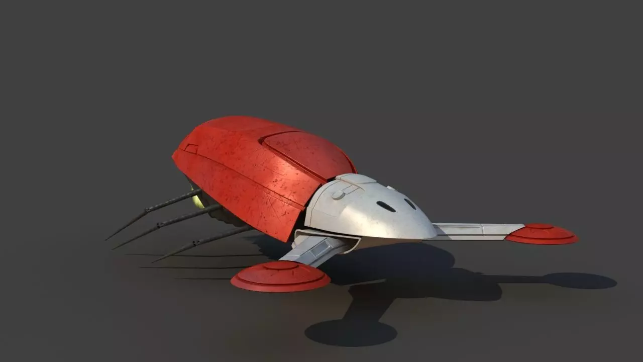 Futuristic Jet Vehicle 3D model_0