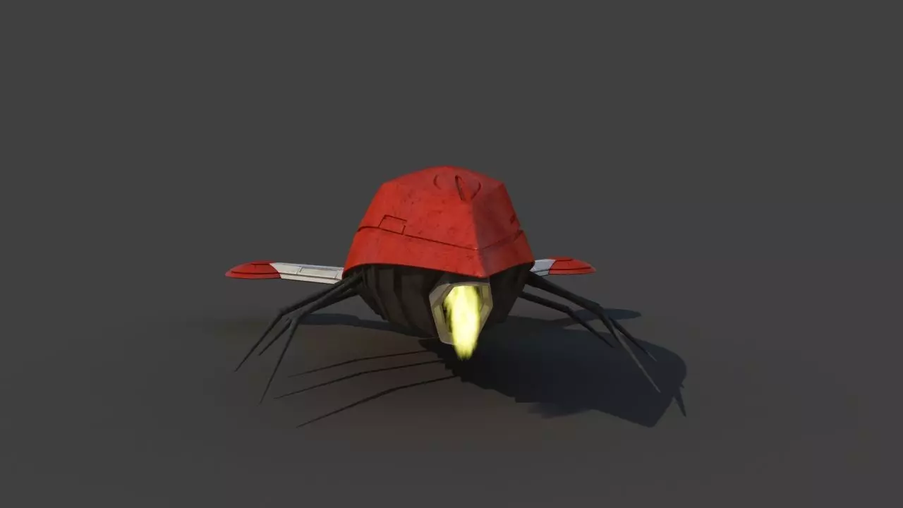 Futuristic Jet Vehicle 3D model_5