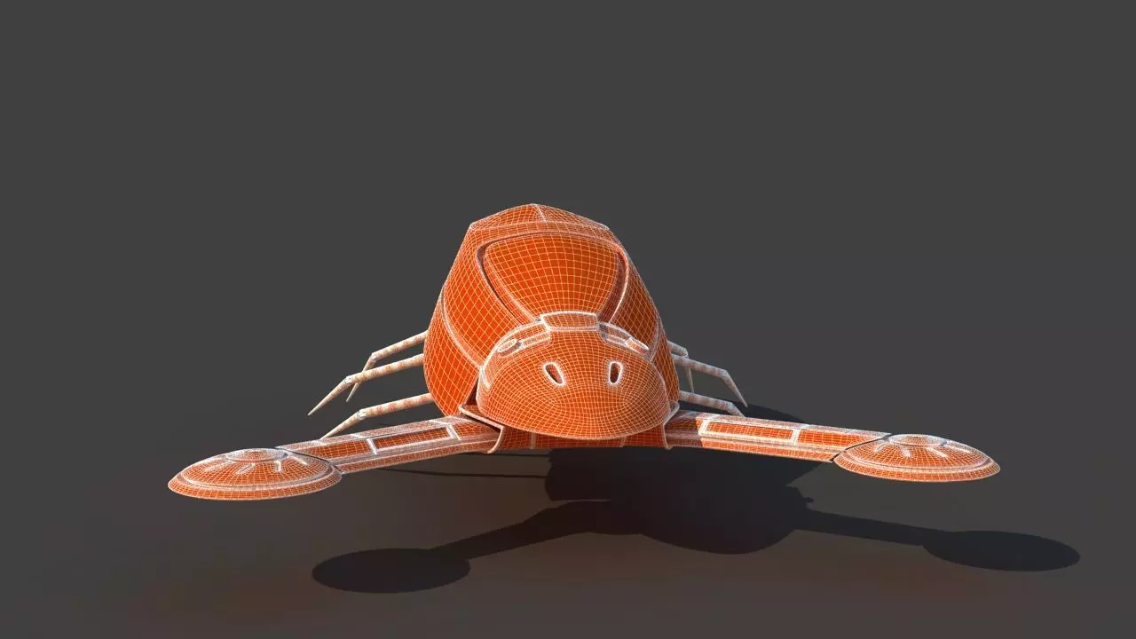 Futuristic Jet Vehicle 3D model_44