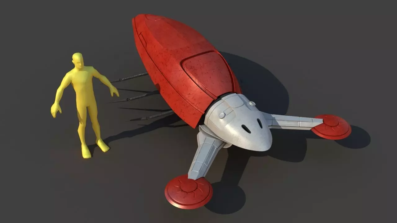 Futuristic Jet Vehicle 3D model_14
