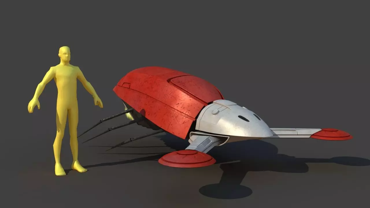 Futuristic Jet Vehicle 3D model_13