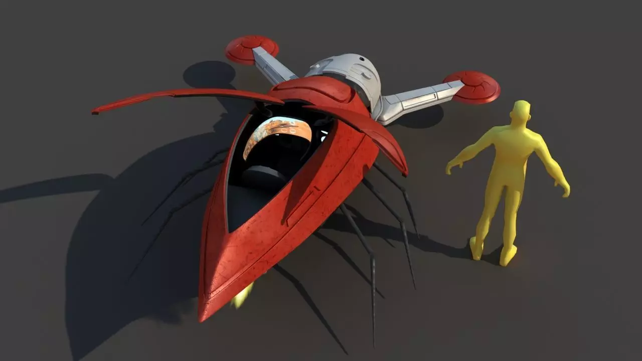 Futuristic Jet Vehicle 3D model_24