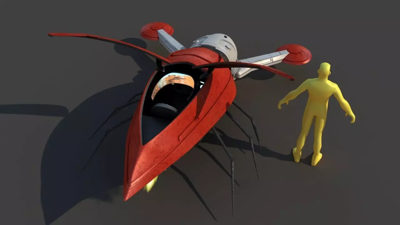 Futuristic Jet Vehicle 3D model_28