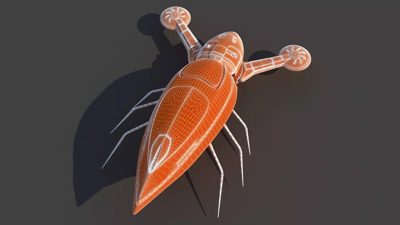 Futuristic Jet Vehicle 3D model_47