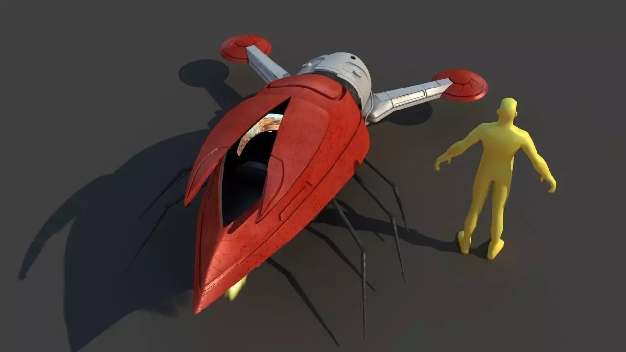 Futuristic Jet Vehicle 3D model_19