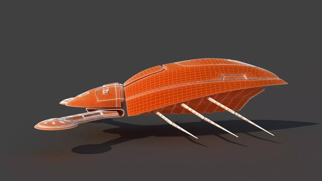 Futuristic Jet Vehicle 3D model_41