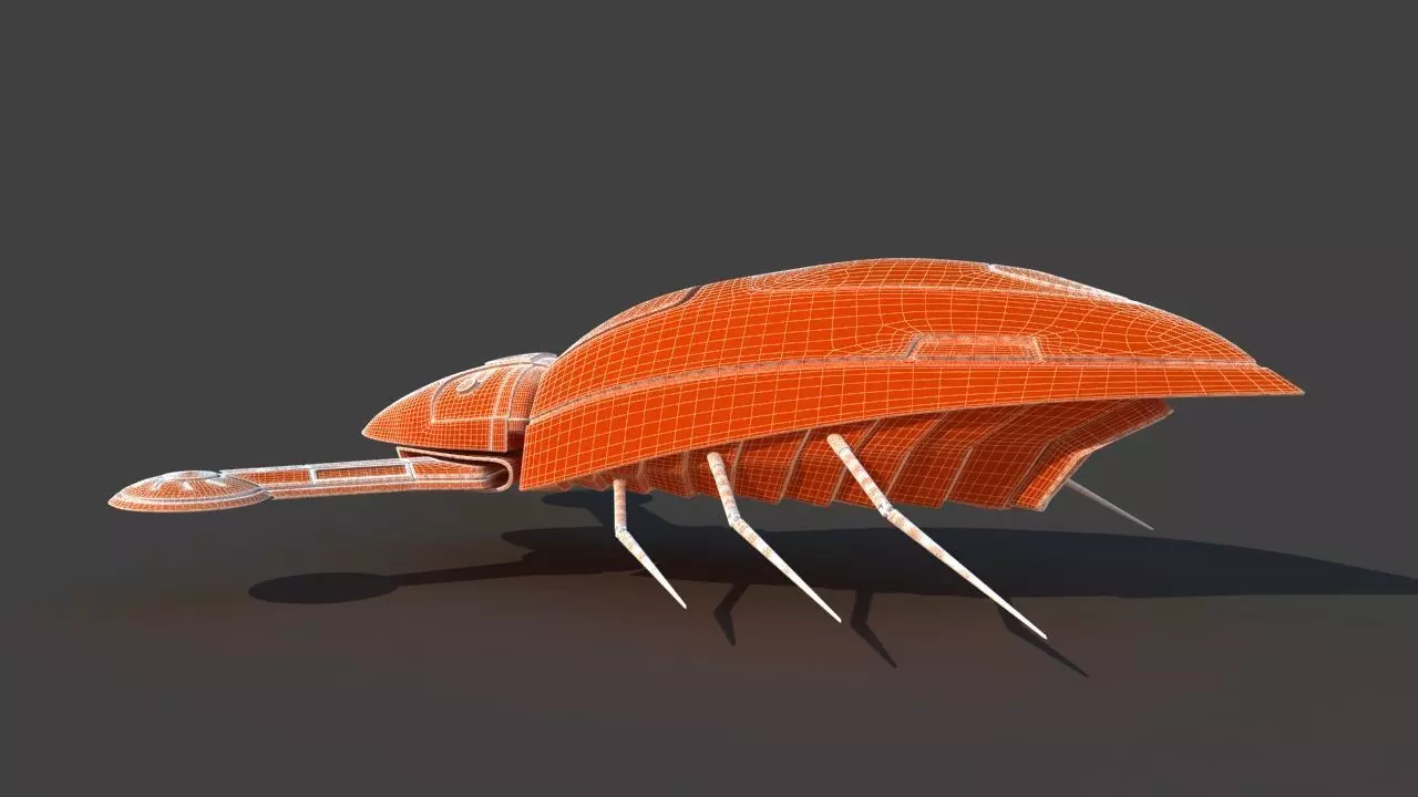 Futuristic Jet Vehicle 3D model_40