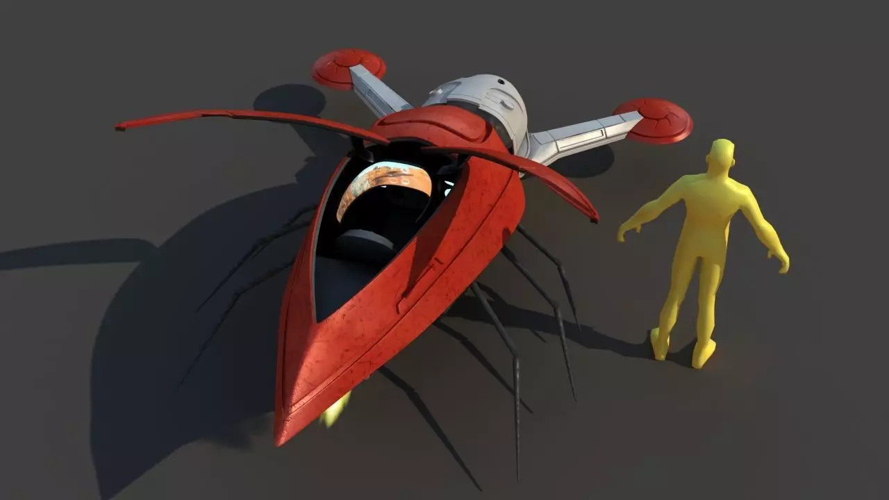 Futuristic Jet Vehicle 3D model_25