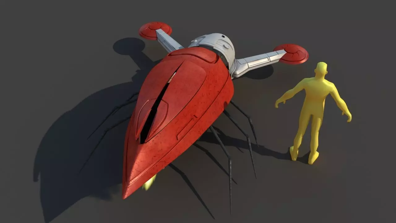 Futuristic Jet Vehicle 3D model_17