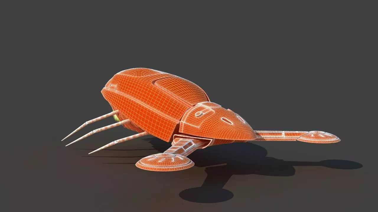 Futuristic Jet Vehicle 3D model_33