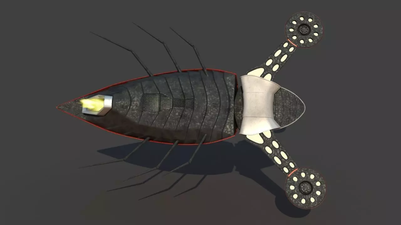 Futuristic Jet Vehicle 3D model_32