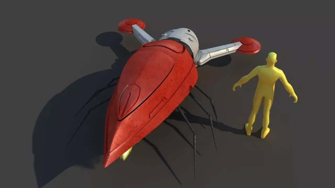 Futuristic Jet Vehicle 3D model_16
