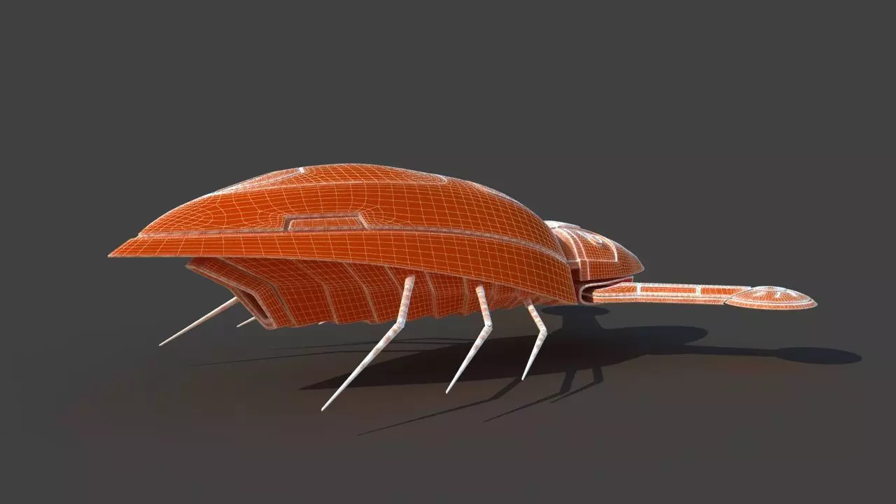 Futuristic Jet Vehicle 3D model_36